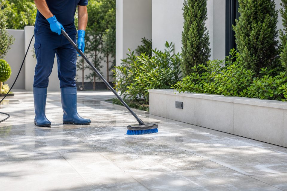 Limpeza profissional de área externa